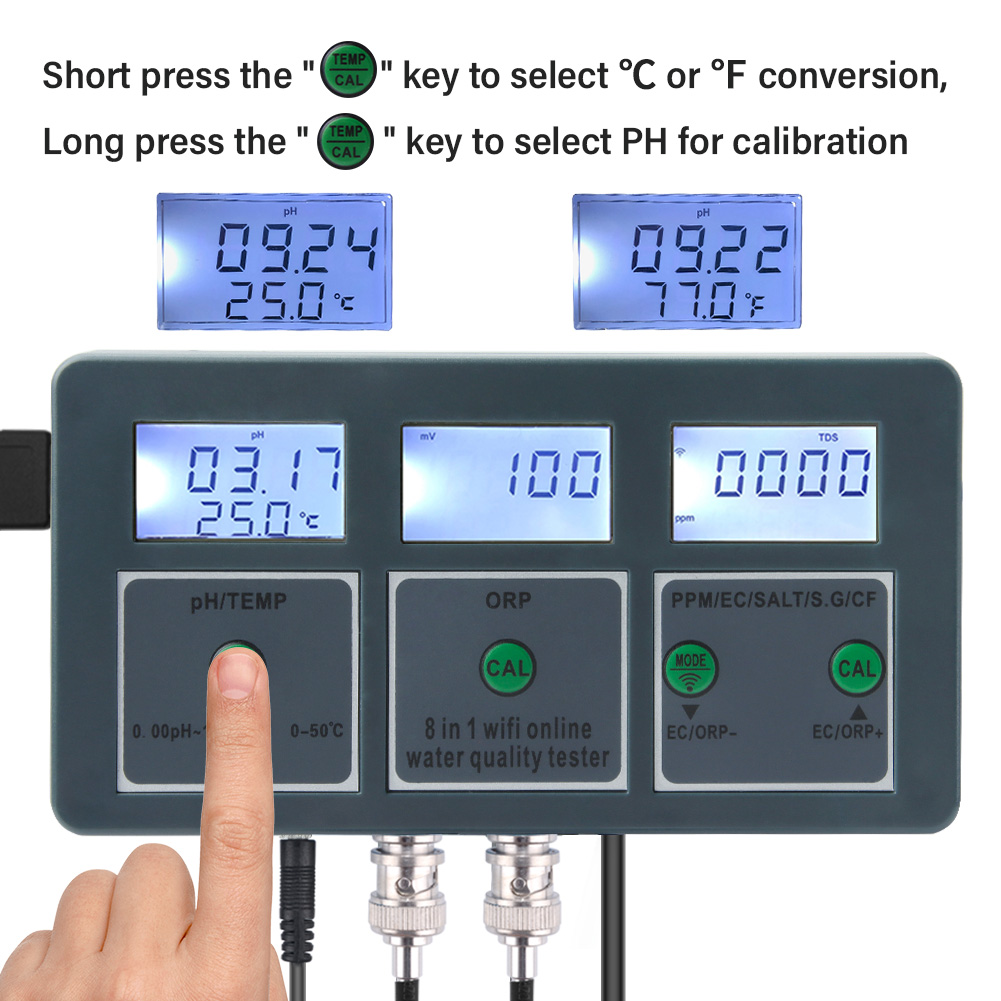 Tuya WiFi Digital PH ORP TDS E - Marine Aquarium Par Meter ulasan dan harga
