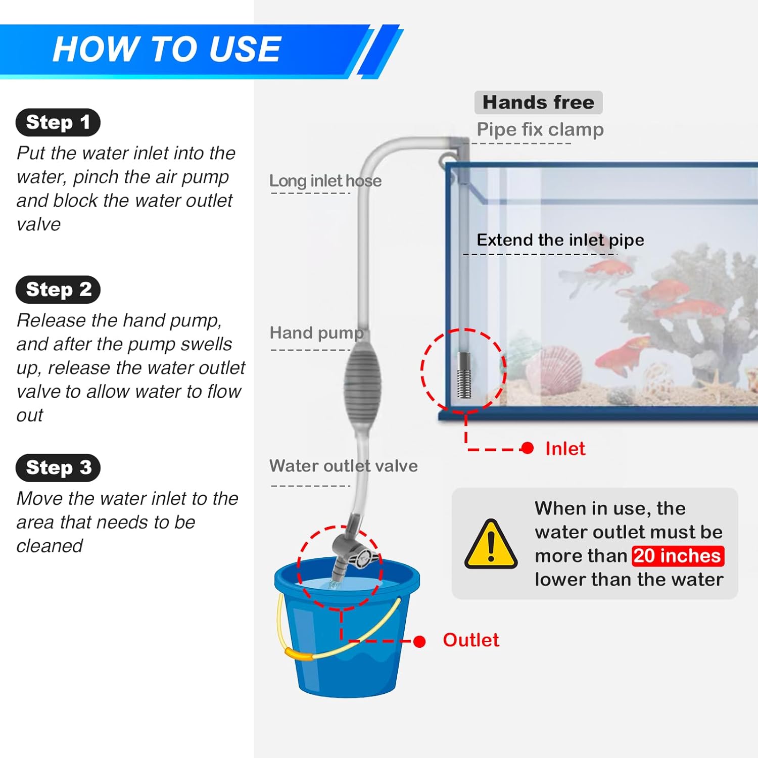 Large Fish Tank Aquarium Sipho - Marine Aquarium Water Change ulasan dan harga