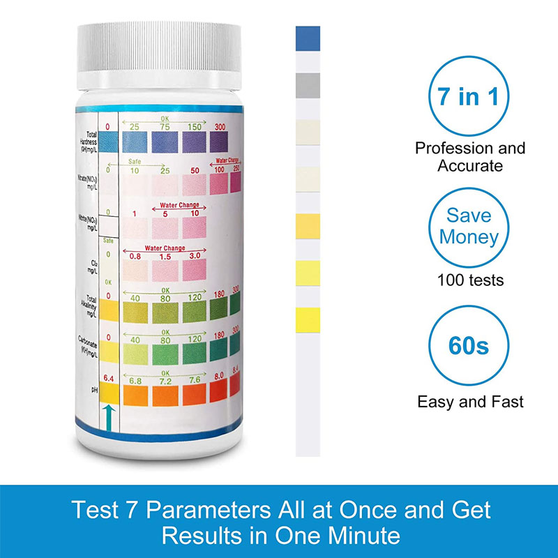 7-IN-1 Aquarium Test Strips 10 - Marine Aquarium Water Test Kit ulasan dan harga