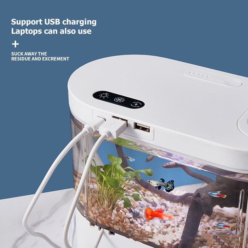 Mini Desktop Aquarium Fish Tan - Marine Aquarium Water Change ulasan dan harga