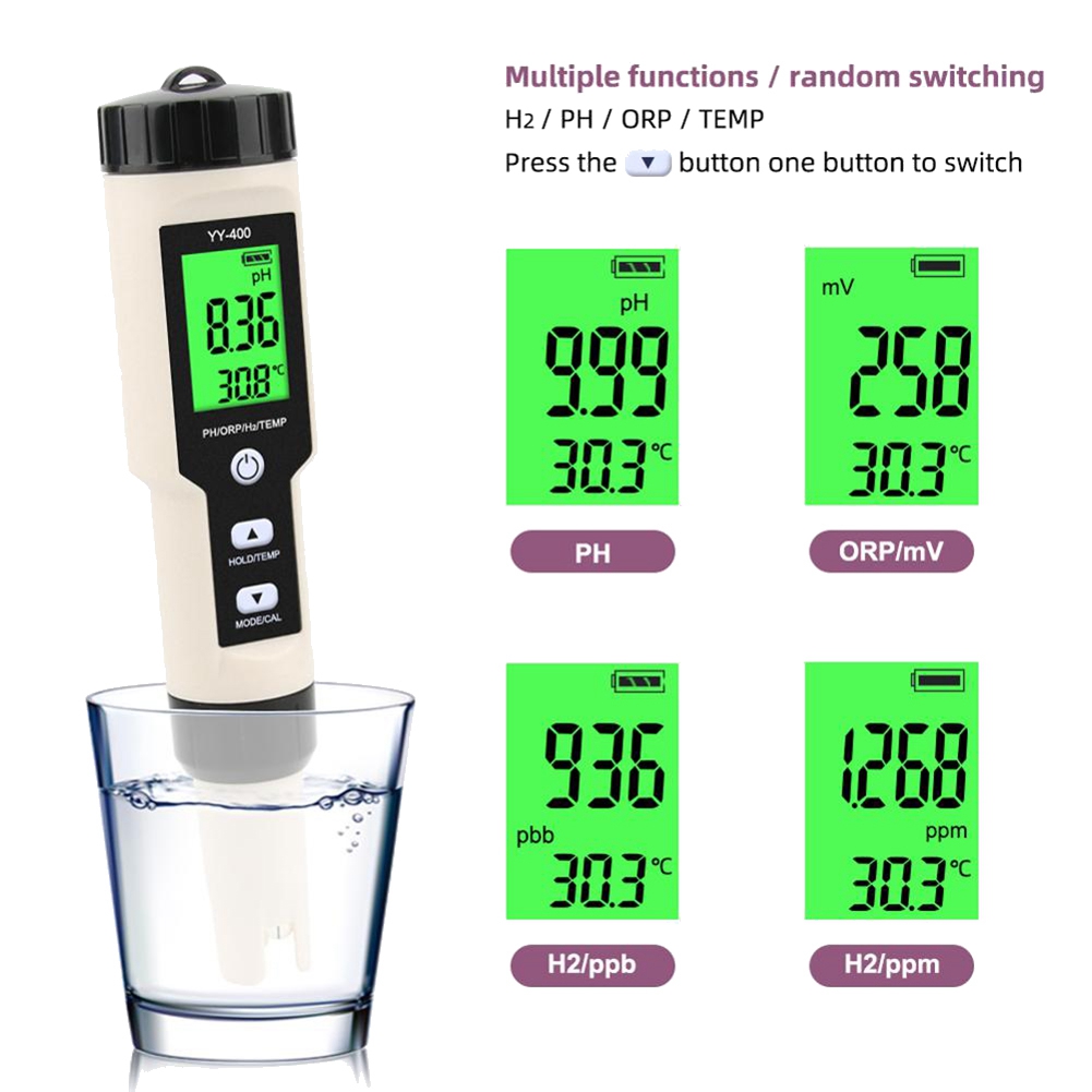 4 in 1 YY-400 PH/ORP/H2&TEM Me - Marine Aquarium Par Meter ulasan dan harga